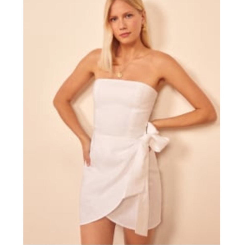 Reformation mini ivory dress, size small. Worn once to bridal event.